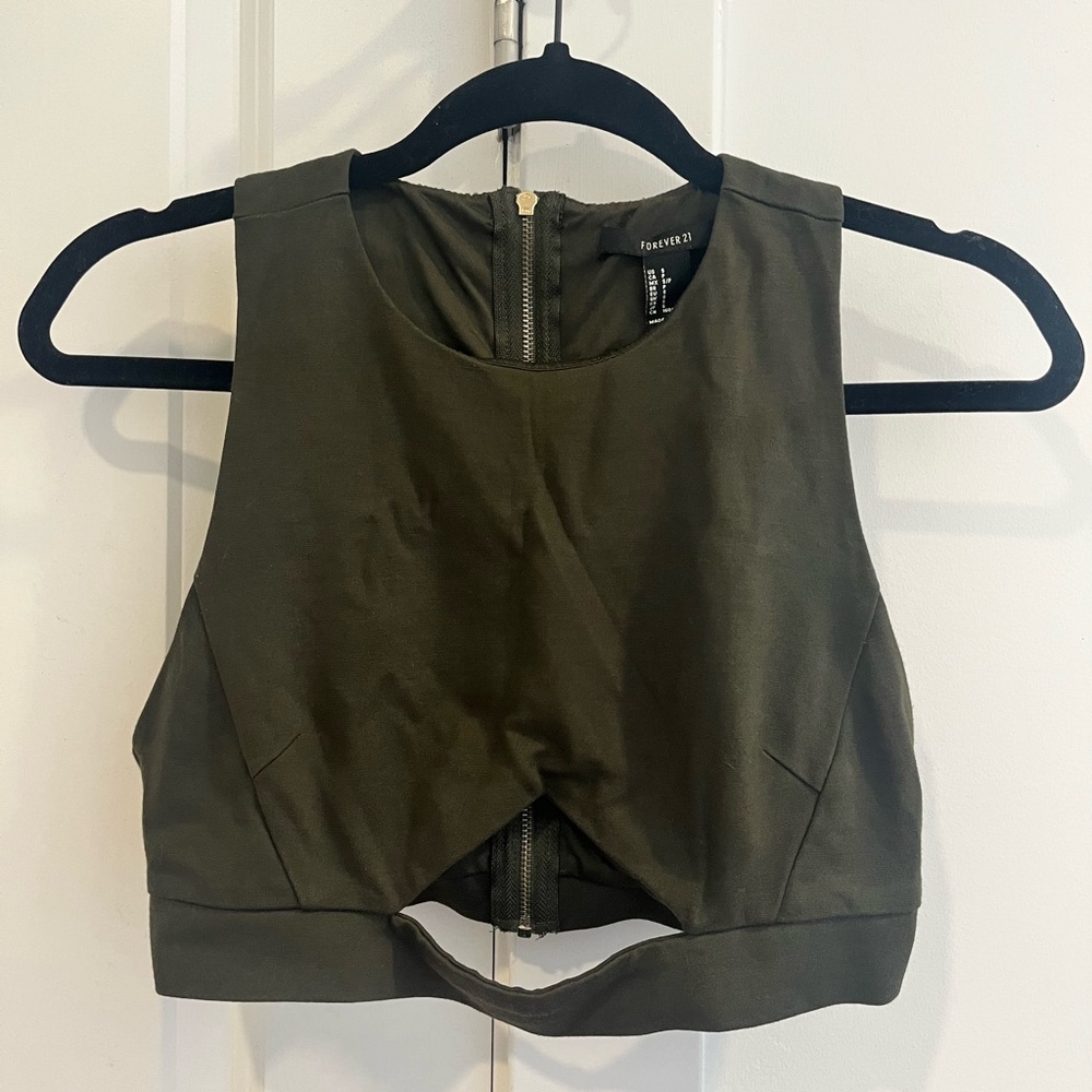 S Forever21 Cropped Top, Green